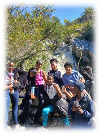 Y2K College students on outdoor hiking educational trip